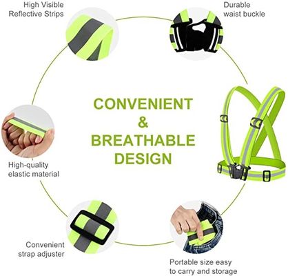 L'abitudine della bicicletta ha ricamato le cinghie che riflettenti la maglia gialla fluorescente di allungamento allaccia per il ciclista