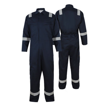 Saldatore uniforme Fire Resistant Apparel ciao di Vis Fire Retardant Coveralls Cotton sicurezza leggera dei blu navy di anti