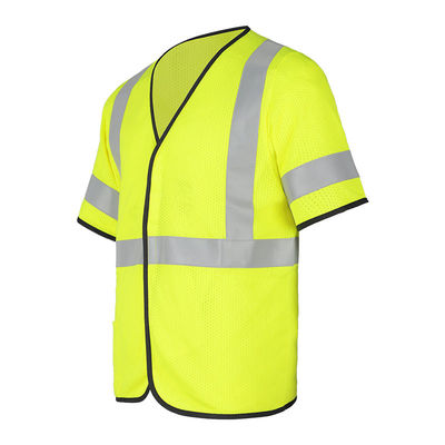 Abbigliamento statico respirabile della camicia della maglia del rivestimento visibilità ignifuga della costruzione di alta anti