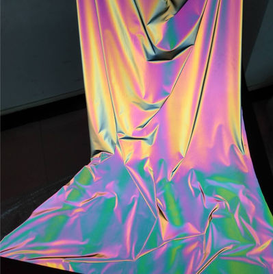Poliestere elastico di allungamento dell'arcobaleno del tessuto del materiale del riflettore riflettente iridescente dell'elastam