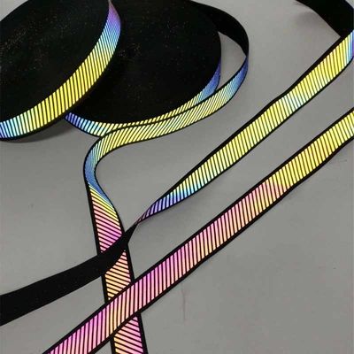 Grigio d'argento della tessitura dell'arcobaleno di sicurezza del nastro dell'arancia riflettente di nylon dell'abbigliamento 5cm