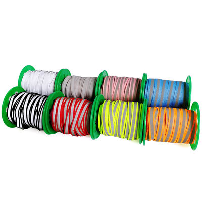 100% poliestere colorato riflettente strisce di sicurezza tubi di tessuto trim per cucito su uniforme