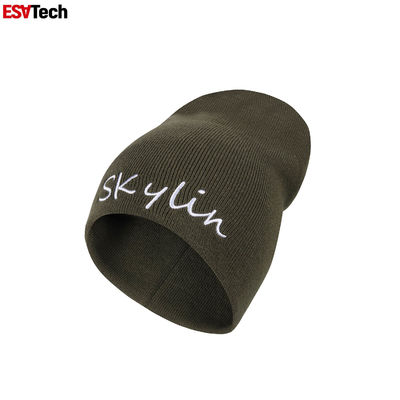 Scaldino riflettente tricottato della testa di Beanie Cap Running Jacquard Embroidery