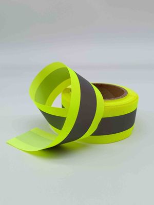 Nastro elastico riflettente verde per la cinghia della tessitura dell'abbigliamento per sicurezza 5cmx50m