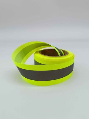 la cornice del nastro del nastro della tessitura di  Safety Silver Reflective cuce su 25mm la x 50meter (argento giallo)