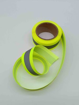 nero leggero su ordinazione della tessitura di 50mm di verde riflettente giallo fluorescente riflettente del nastro l'alto
