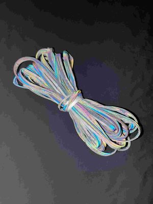 20mm 10mm Nastro riflettente lavabile in poliestere iridescente scuro per abbigliamento High Light