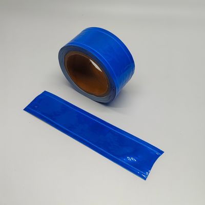 L'alta visibilità su ordinazione cuce su nastro riflettente blu del PVC per il segnale stradale del nastro della sicurezza dell'abbigliamento